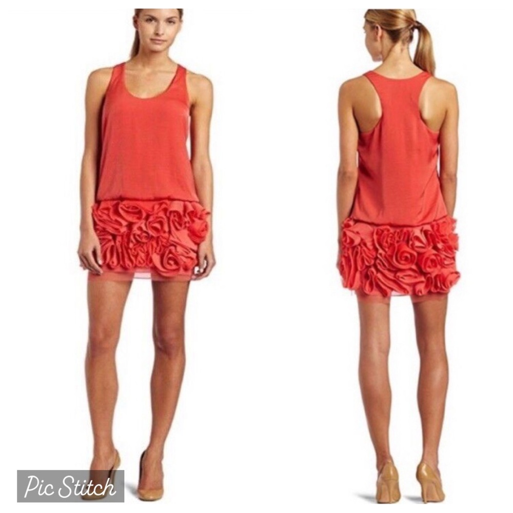 BCBGMaxAzria Rosette Coral XS Dress